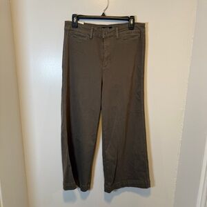 OAT New York‎ olive high rise wide leg pants 25" inseam women's size 29 NWT